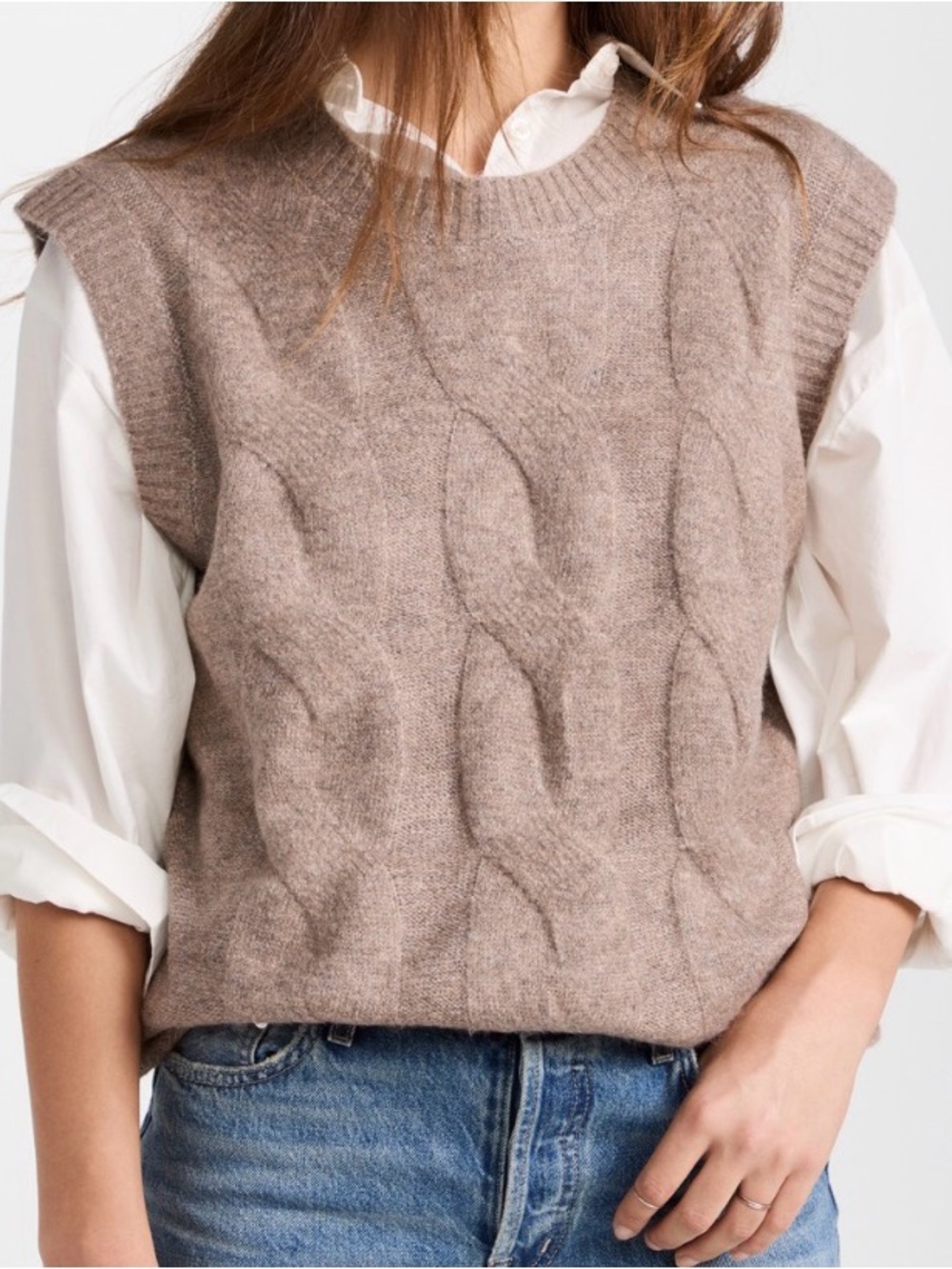 Line & Dot Small Taupe Sweater Vest -Soft